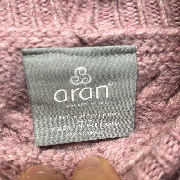 Aran Cowl Neck Chunky Sweater - Pink - Picture 6 of 7